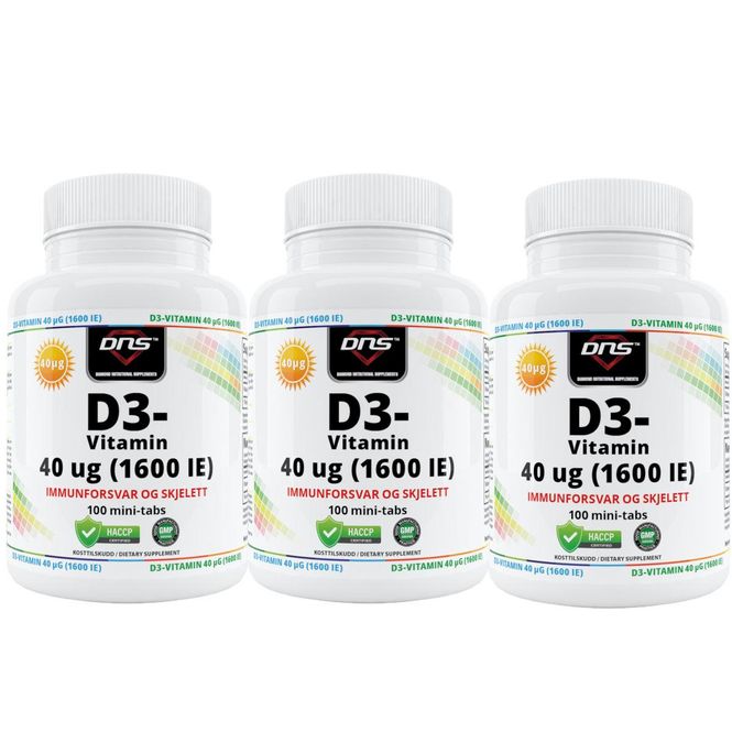 Hovedbilde 3-pack D3-Vitamin 40µg - 3 x 100 tabs