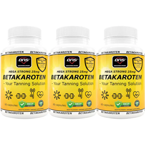 3-Pack Betakaroten Tanning Solution - 3 x 60 kapsler