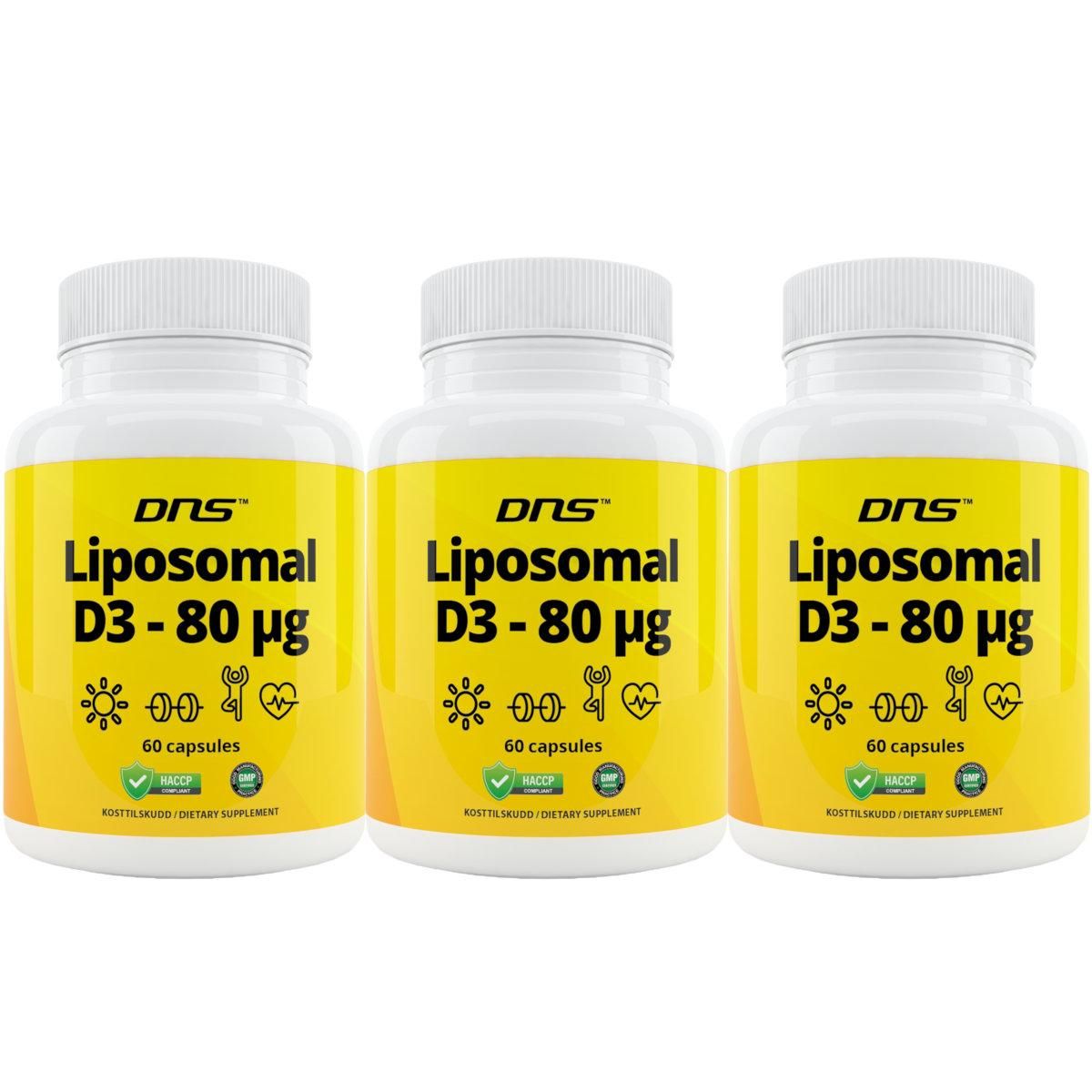 3-pack Liposomal D3 - 80 µg 3200 IU - 3 x 60 kapsler