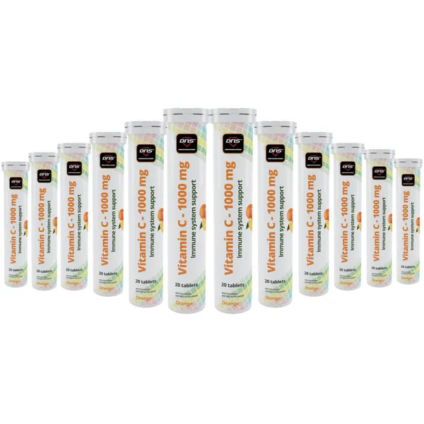 12-pack Vitamin-C 1000 mg - Orange - 12 x 20 Brustabletter