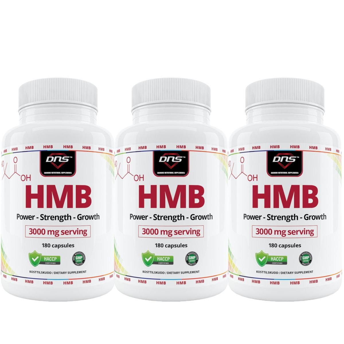 3-pack HMB - Beta-hydroxy-beta-methylbutyrat - 3 x 180 kapsler