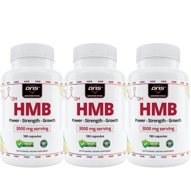 Hovedbilde 3-pack HMB - Beta-hydroxy-beta-methylbutyrat - 3 x 180 kapsler