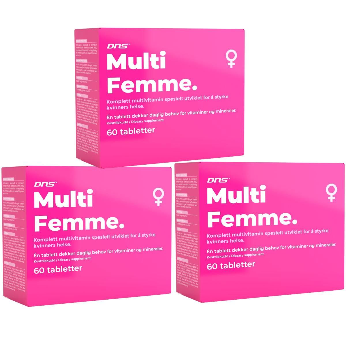 3-pack Multi Femme - Multivitamin for kvinner - 3 x 60 tabletter