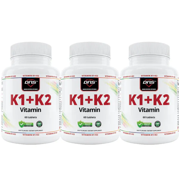 3-pack K1 + K2 Vitamin - 3 x 60 tabletter