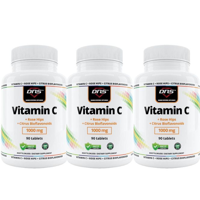 Hovedbilde 3-pack Vitamin C + Rose hips - 3 x 90 tabletter