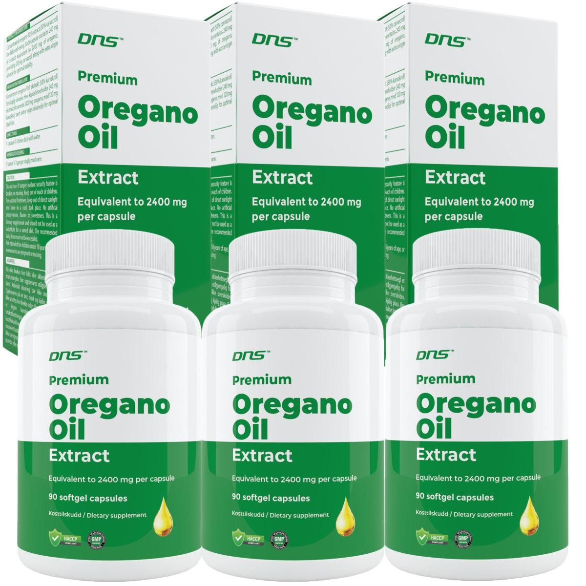 3-pack Premium Oregano Oil Extract - 3 x 90 kapsler