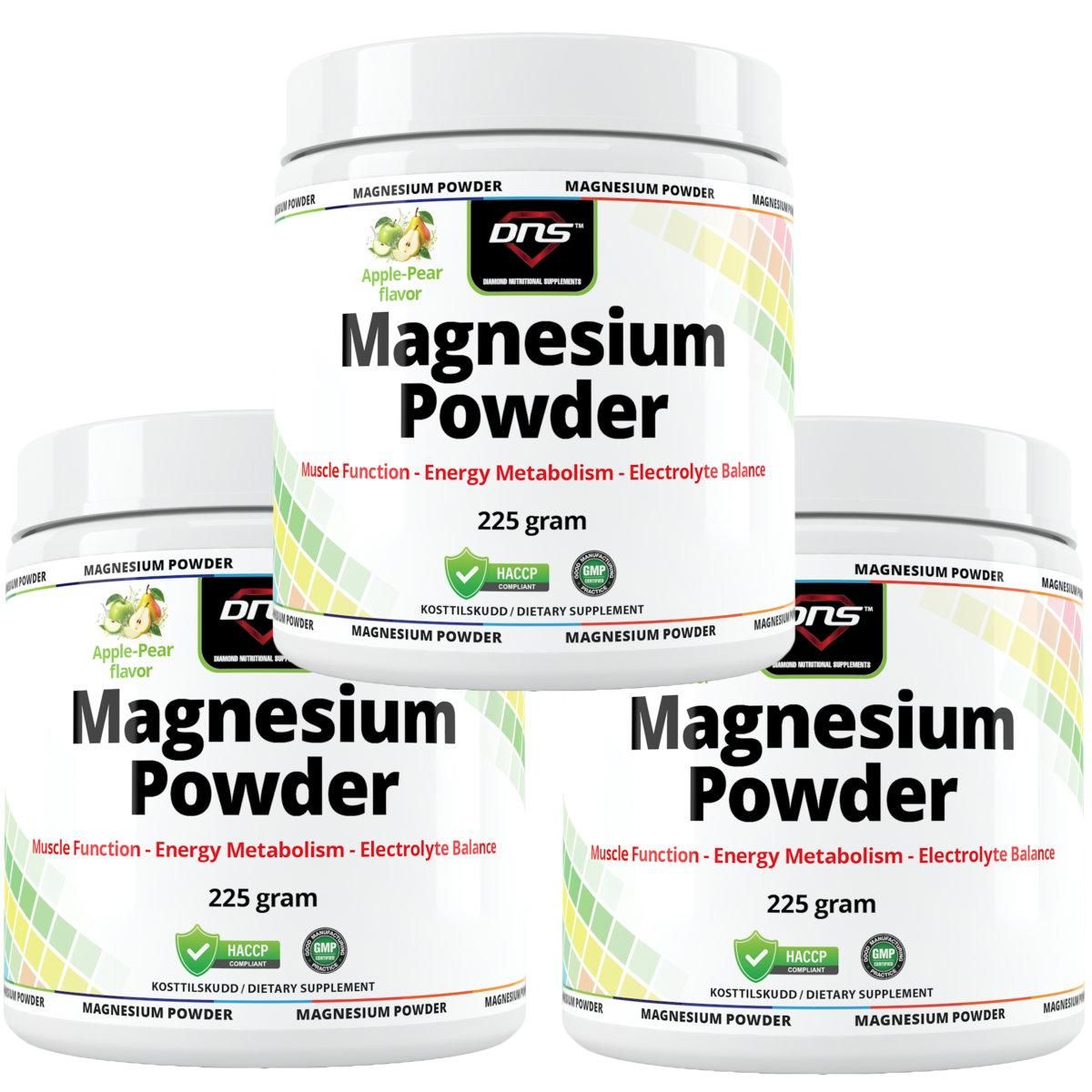 3-pack Magnesium Powder - Apple/Pear - 3 x 225 gram