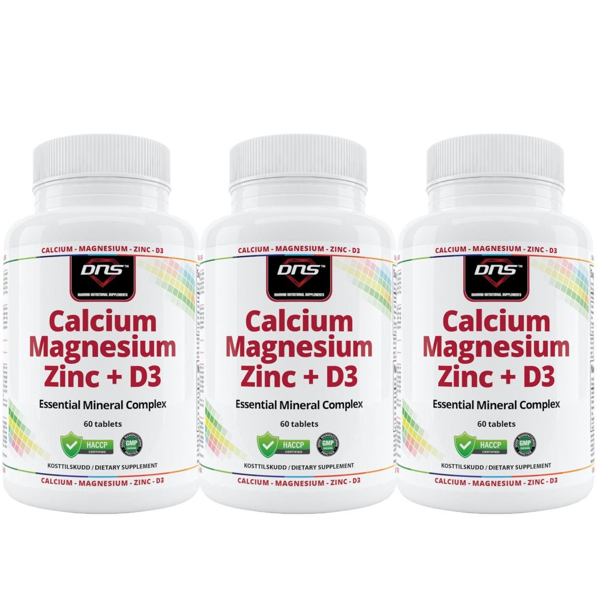 3-pack Calcium & Magnesium + Zinc + D3 - 3 x 60 tabletter