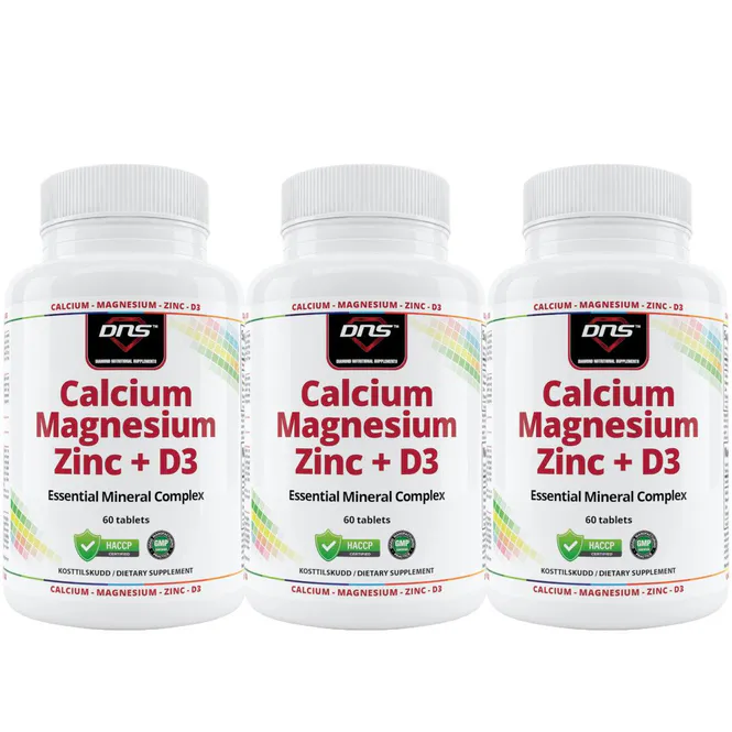 Hovedbilde 3-pack Calcium & Magnesium + Zinc + D3 - 3 x 60 tabletter