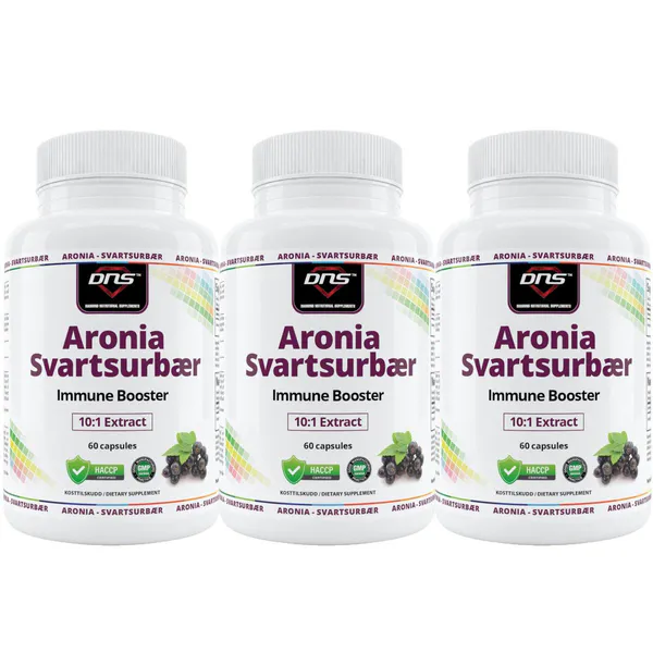 3-pack Aronia Svartsurbær - 3 x 60 kapsler