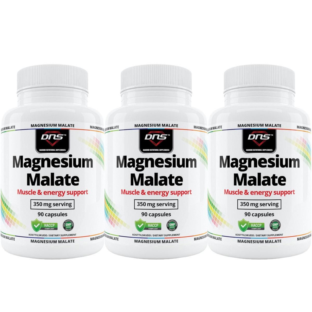3 pack Magnesium Malate - 3 x 90 kapsler
