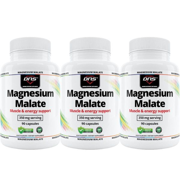 3 pack Magnesium Malate - 3 x 90 kapsler