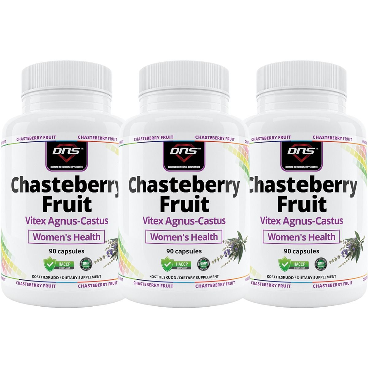 3-pack Chasteberry Fruit - Vitex Agnus Castus - 3 x 90 kapsler